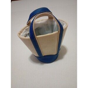 Cylinder Tote Waste Trash Can LL Bean Style Bag Bucket Cotton Canvas Bag